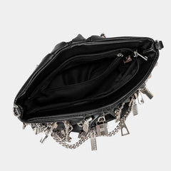 Zipper Storm Chain Shoulder Bag Shoptery