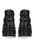 Visual Kei Black Leather Studded Extreme Platform Boots Shoptery