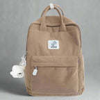Backpack – Teddy Corduroy for Versatile Style khaki Shoptery