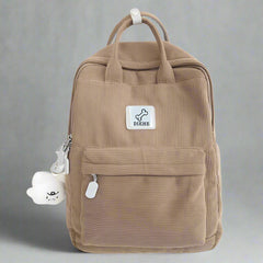 Teddy Corduroy Kawaii Backpack khaki Shoptery