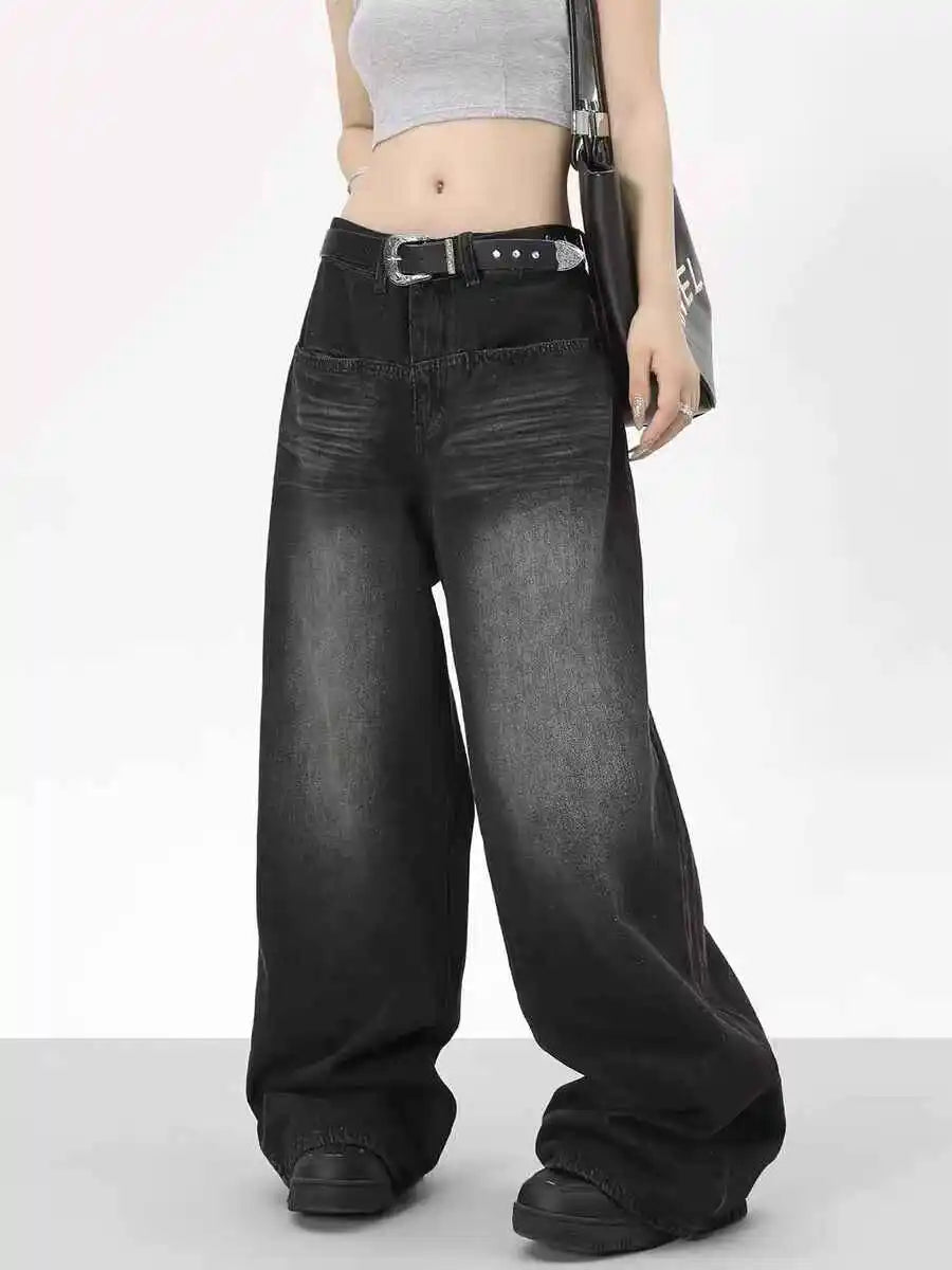 Washed Black Y2K Baggy Jeans Shoptery