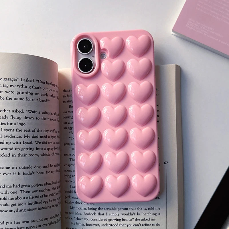 Bubblegum Heart Grid Coquette iPhone Case Shoptery