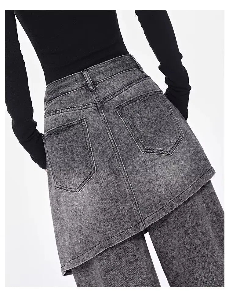 Grunge Skirted Flare Jeans Shoptery