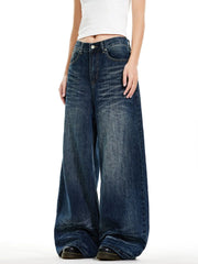 Vintage Low Rise Flared Denim Pants Blue Shoptery