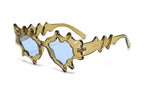 Glasses – Y2k Molten – Y2K Revival – Modern Design clear brown-blue without case Shoptery