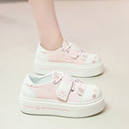 Jirai Kei Pink Cat Paw Platform Sneakers with Bunny Sock Charms Shoptery