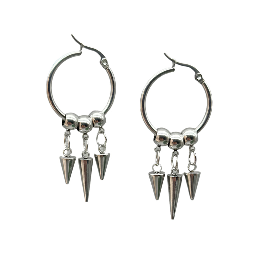 Edgy Dagger Earrings Stainless Steel Shoptery