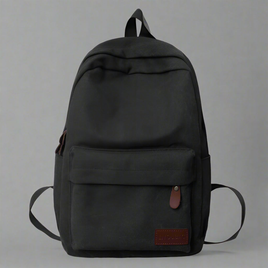 Classic Sand Canvas Aesthetic Backpack black Shoptery