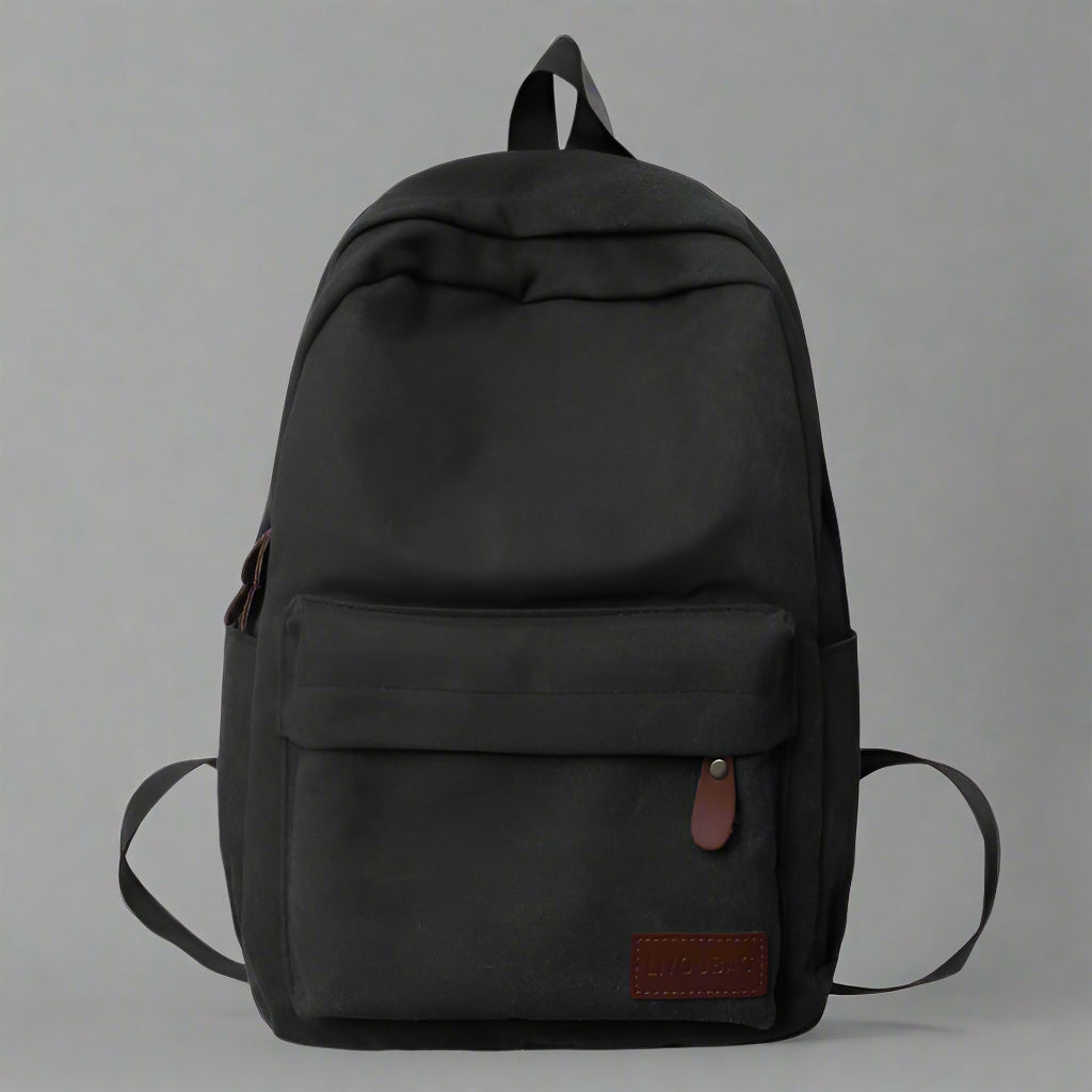 Classic Sand Canvas Aesthetic Backpack black Shoptery
