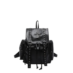Y2k Goth Cross Backpack Black Shoptery