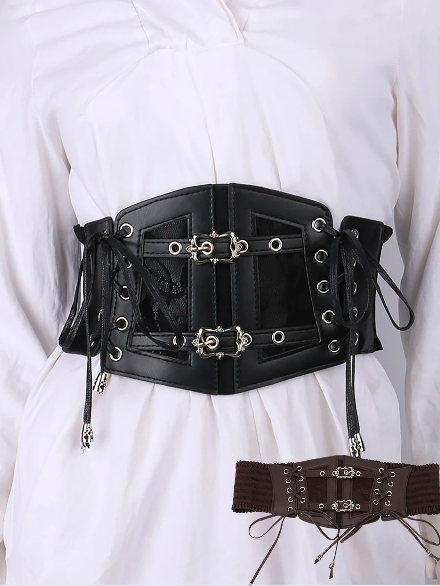 Gothic Lock & Lace Corset Goth Belt Shoptery