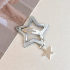 Decora Glitter Star Snap Hair Clips with Charm — Set of 4 Shoptery