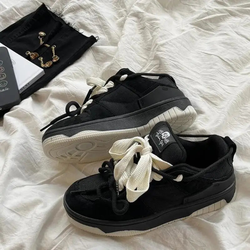 Dualcore Lace-Up Edgy Chunky Sneakers Shoptery