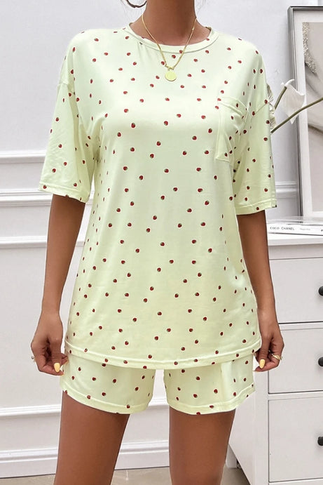 Women's Casual Printed Short Sleeved Set