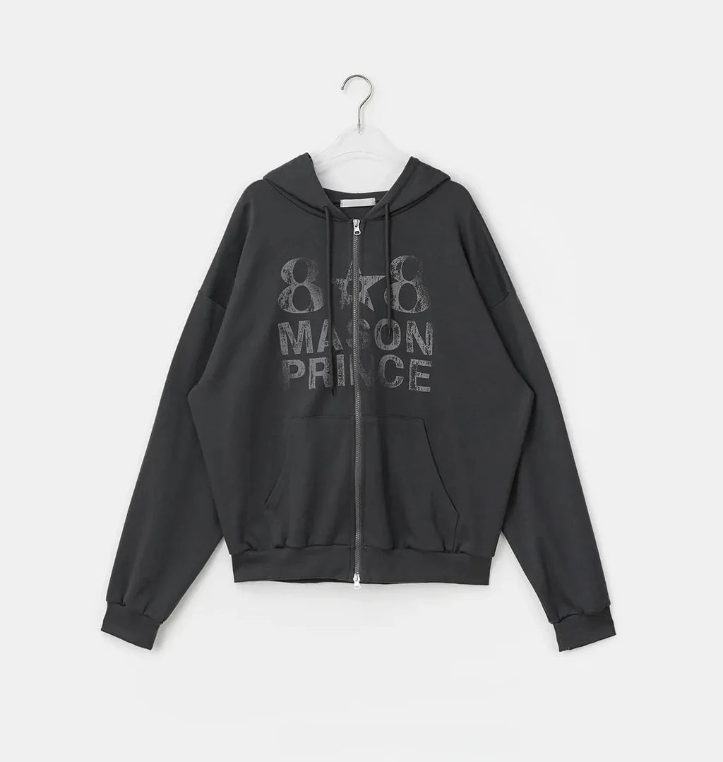 Midnight Print Core Alt Edgy Hoodie grey Shoptery