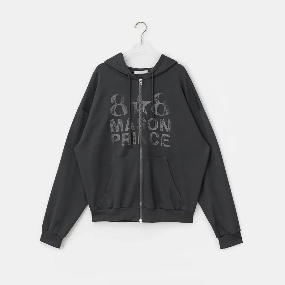 Midnight Print Core Alt Edgy Hoodie grey Shoptery