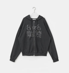 Midnight Print Core Alt Edgy Hoodie grey Shoptery