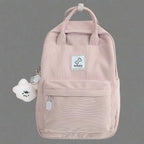 Backpack – Teddy Corduroy for Versatile Style pink Shoptery