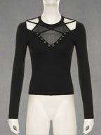 Cyber Web Grommet Aesthetic Top Shoptery