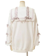 Jirai Kei Black Sailor Collar Heart Button Bow Ribbon Knit Cardigan Shoptery