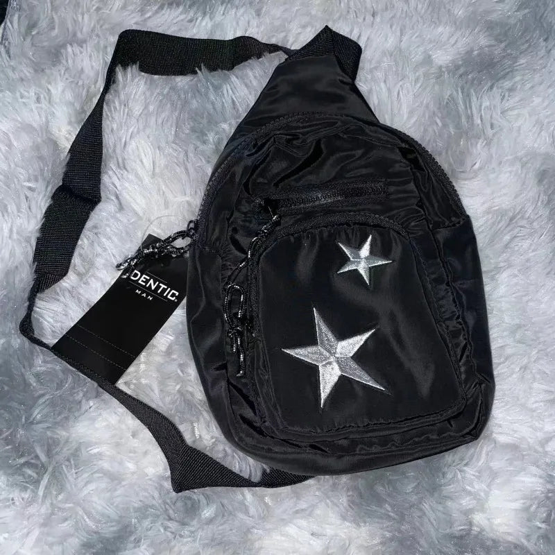 Midnight Star Nylon Sling Y2k Bag black Shoptery