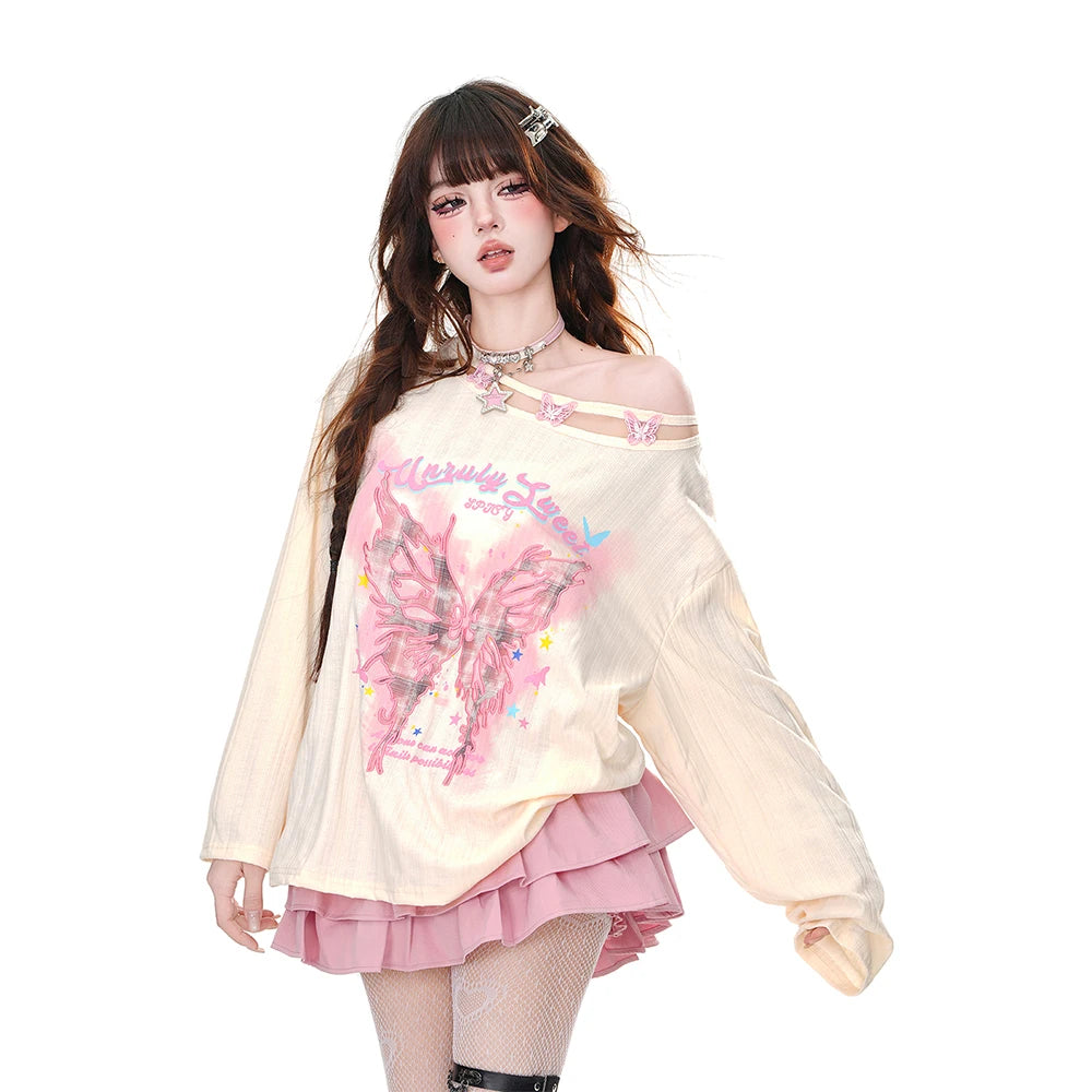 Stardust Flutter Kawaii Dream Top Apricot Shoptery