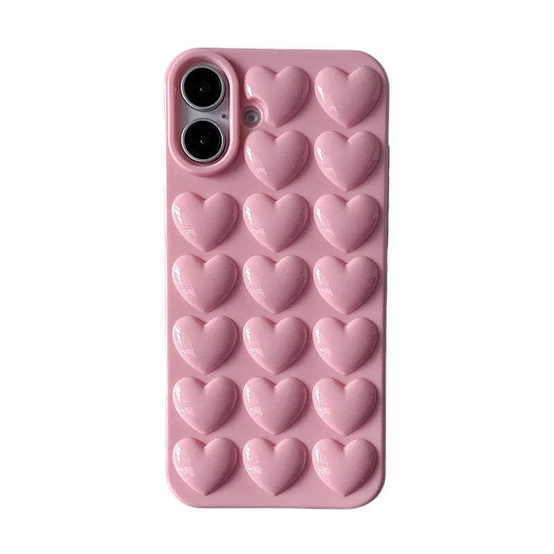Bubblegum Heart Grid Coquette iPhone Case Pink Shoptery