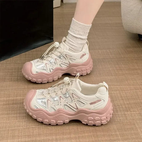 Monochrome Terrain Grip Kawaii Sneakers Pink Shoes Shoptery