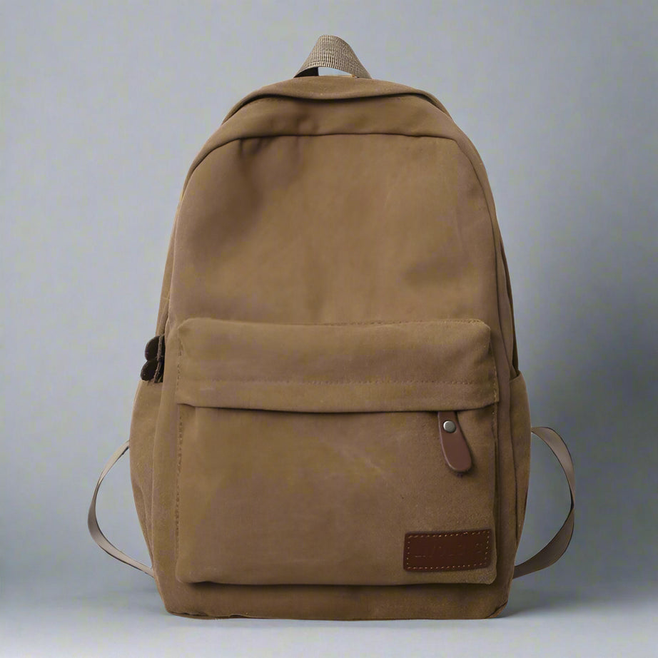 Classic Sand Canvas Aesthetic Backpack Chocolate Shoptery