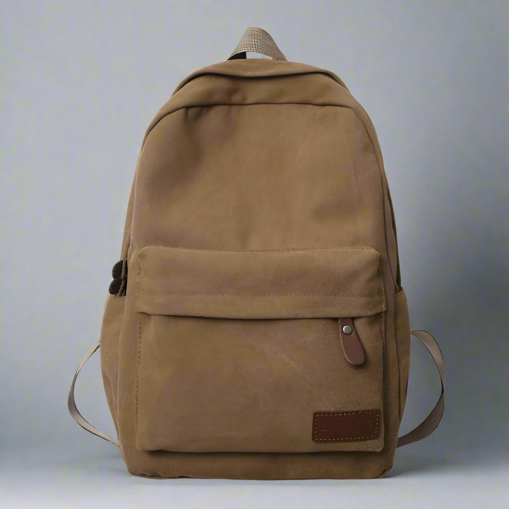 Classic Sand Canvas Aesthetic Backpack Chocolate Shoptery