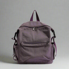 Dusty Plum Canvas Retro Backpack PURPLE Shoptery