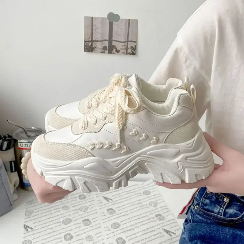 Vanilla Cloud Chunky Sneakers Creamy-white Shoptery