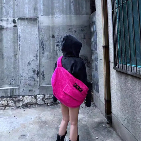 Fuzzy Dreamcore Edgy Slouch Bag Shoptery