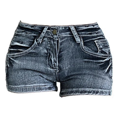 Y2k Urban Wave Denim Shorts Dark Grey Shoptery