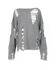 Shattered Threads Y2k Distressed Sweater Shoptery