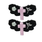 Decora Angel Wing Hair Clip with Cross Heart & Bow Accessories 2PCS-7.5CM Shoptery