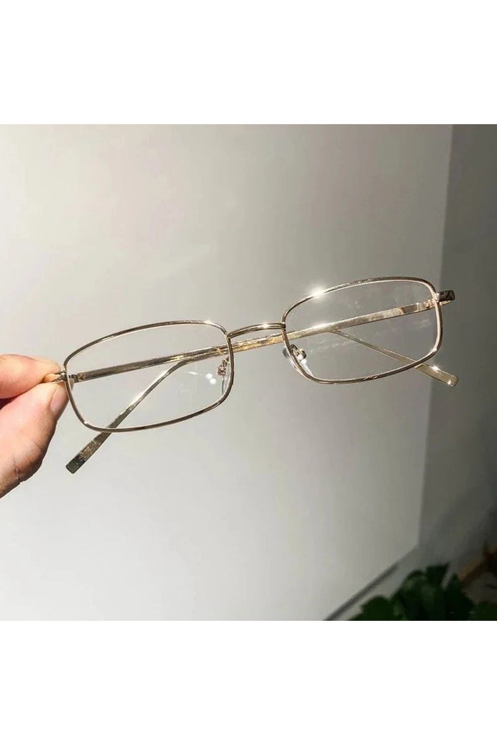 Y2K Harajuku Small Square Frame Glasses Women Retro Metal Eyeglasses Clear Reading Spectacle Blue Light Blocking Eyewear CHINA gold Shoptery