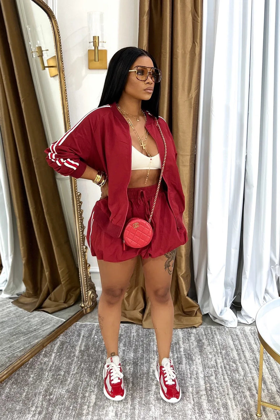 Women Sweatsuits Sexy Two Piece Skirt Set