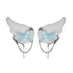 Fairy Kei Angel Wing Cross Chain Hair Clip Accessory Blue China Mainland Shoptery