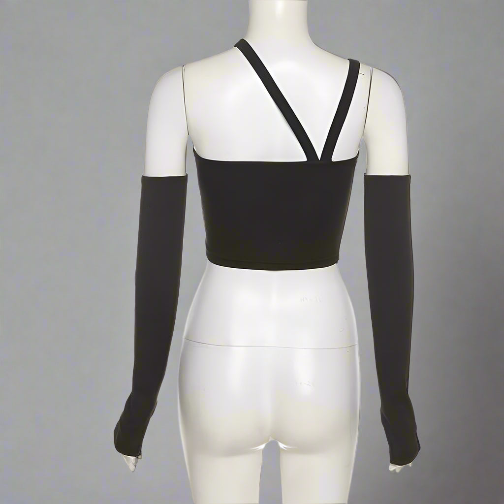 Midnight Cutout Baddie Alt Crop Top Shoptery