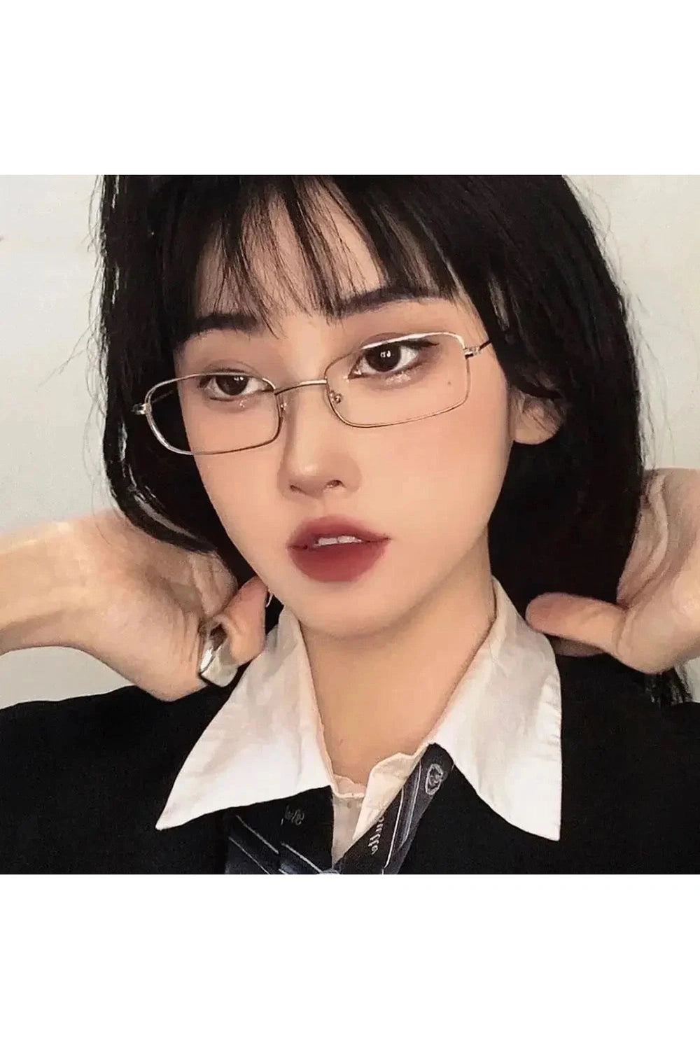 y2k Small Square Alloy Frame Glasses Retro Reading Eyeglasses Anti Blue Light Presbyopic Eyewear Women Men Metal Clear Lens Shoptery