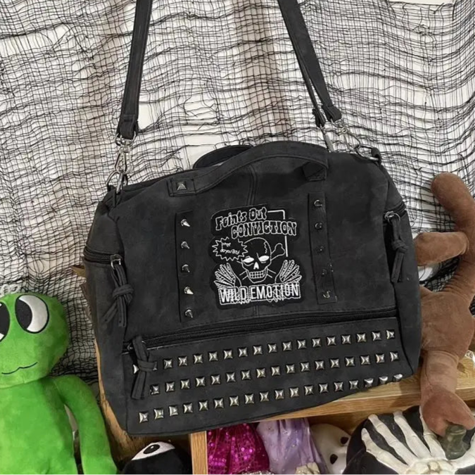 Dead Conviction Studded Y2k Shoulder Bag Shoptery