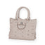 Jirai Kei Quilted Pearl Bow Ruffle Tote Bag in Ivory White pink Shoptery