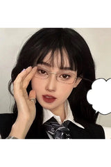 y2k Small Square Alloy Frame Glasses Retro Reading Eyeglasses Anti Blue Light Presbyopic Eyewear Women Men Metal Clear Lens Shoptery