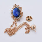 Jirai Kei Red Velvet Bow Choker with Pearl Rhinestone Brooches Blue Shoptery