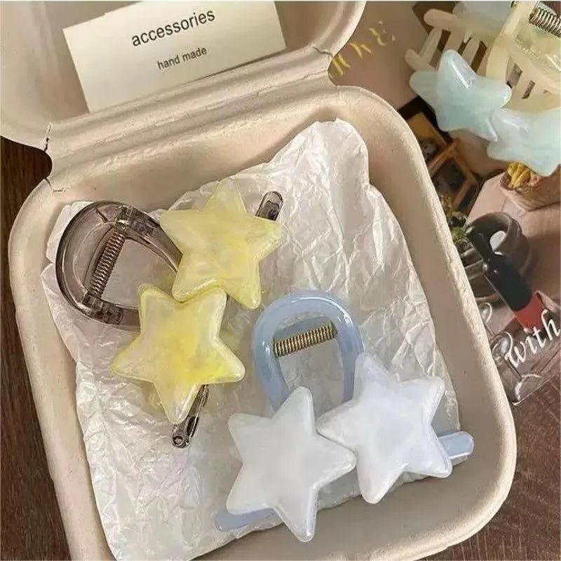 Decora Pearlescent Star Hair Claw Clip in Smoky Grey Shoptery
