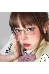 y2k Small Square Alloy Frame Glasses Retro Reading Eyeglasses Anti Blue Light Presbyopic Eyewear Women Men Metal Clear Lens Shoptery