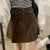 Brown Vintage A-line Denim Skirt