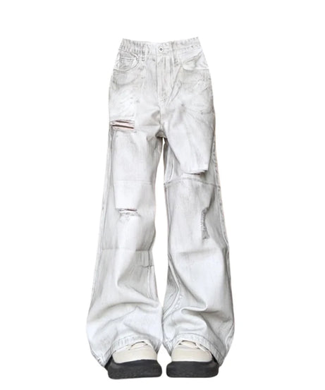 Frosted Distressed Cargo Jeans