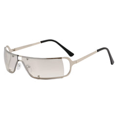 Retro Neo Y2K Chrome Vision Sunglasses WHITE CN MULTI Shoptery